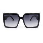 Womens Squared Inset Lens Rectangle Plastic Fashion Sunglasses