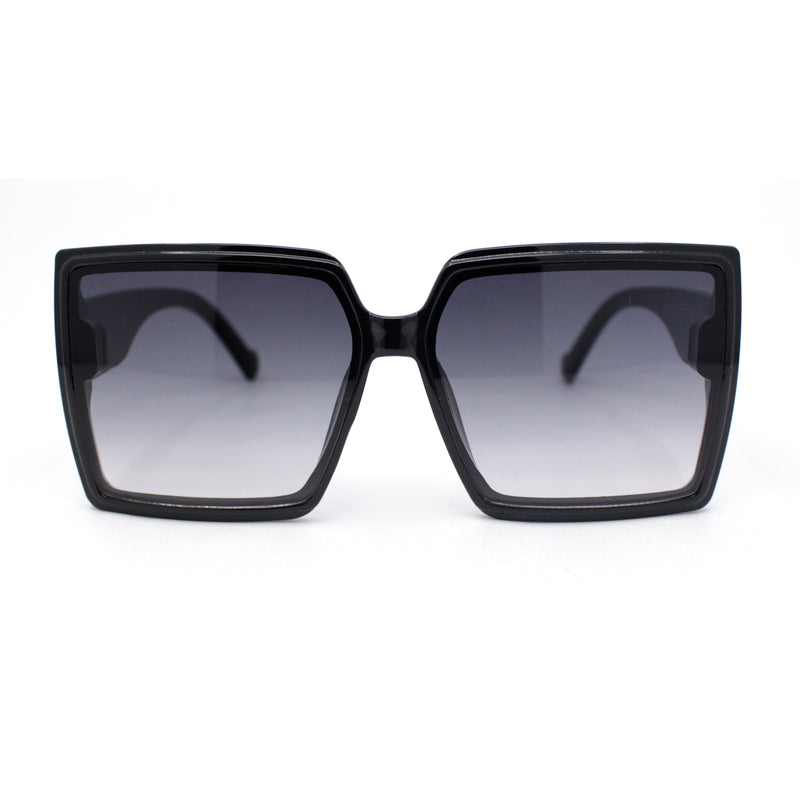 Womens Squared Inset Lens Rectangle Plastic Fashion Sunglasses