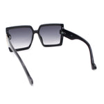 Womens Squared Inset Lens Rectangle Plastic Fashion Sunglasses