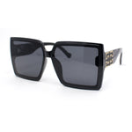 Womens Squared Inset Lens Rectangle Plastic Fashion Sunglasses