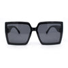 Womens Squared Inset Lens Rectangle Plastic Fashion Sunglasses