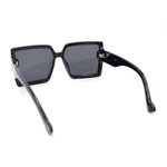 Womens Squared Inset Lens Rectangle Plastic Fashion Sunglasses