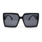 Womens Squared Inset Lens Rectangle Plastic Fashion Sunglasses