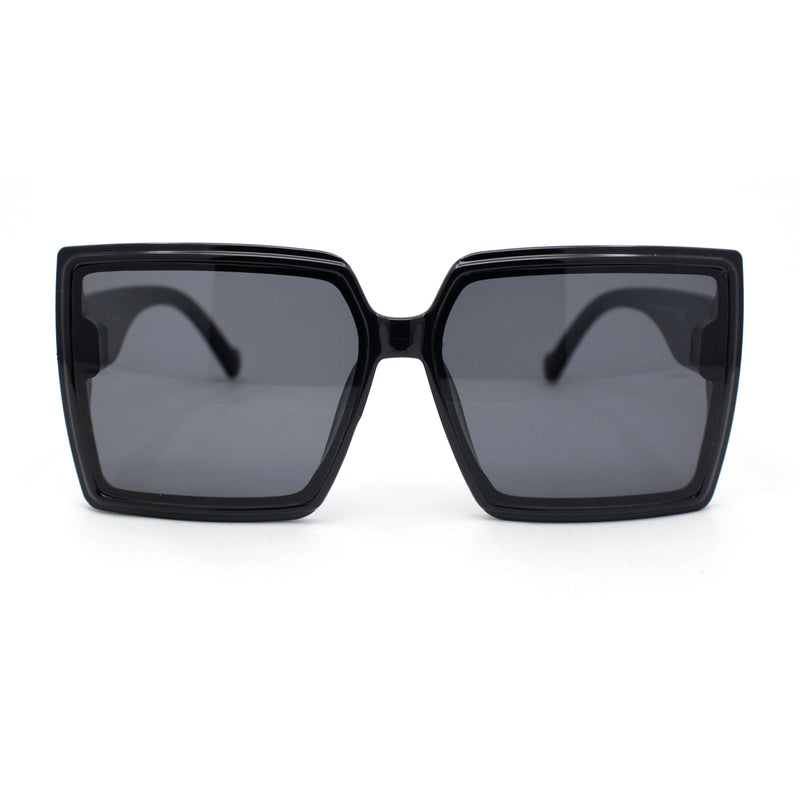 Womens Squared Inset Lens Rectangle Plastic Fashion Sunglasses
