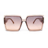 Womens Squared Inset Lens Rectangle Plastic Fashion Sunglasses