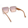 Womens Squared Inset Lens Rectangle Plastic Fashion Sunglasses