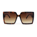 Womens Squared Inset Lens Rectangle Plastic Fashion Sunglasses