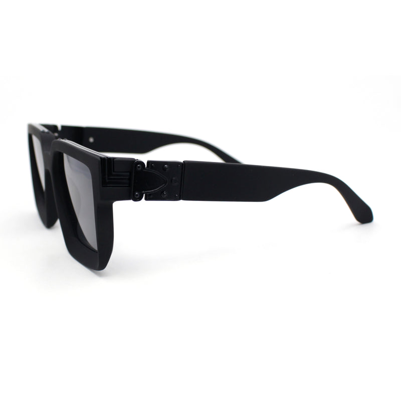 Rubberized Soft Matte Luxury Thick Horn Rim Mobster Sunglasses