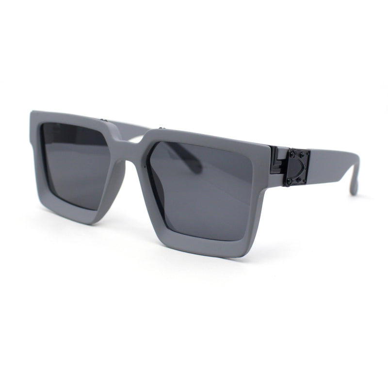 Rubberized Soft Matte Luxury Thick Horn Rim Mobster Sunglasses