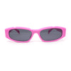 Womens Mod Narrow Rectangle Plastic Retro Sunglasses