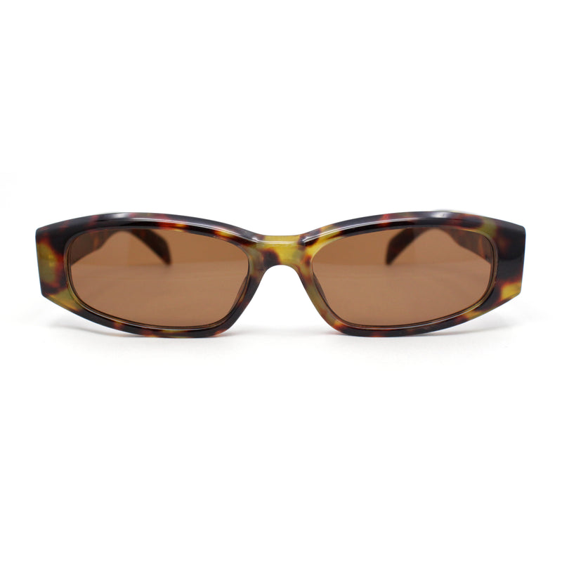 Womens Mod Narrow Rectangle Plastic Retro Sunglasses