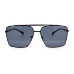 Mens Air Force Officer Metal Rim Rectangle Cop Sunglasses