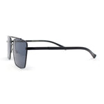 Mens Air Force Officer Metal Rim Rectangle Cop Sunglasses