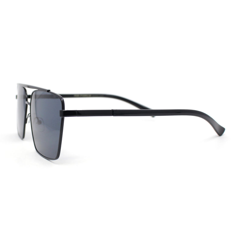 Mens Air Force Officer Metal Rim Rectangle Cop Sunglasses