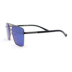 Mens Air Force Officer Metal Rim Rectangle Cop Sunglasses