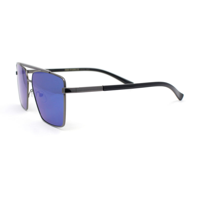 Mens Air Force Officer Metal Rim Rectangle Cop Sunglasses