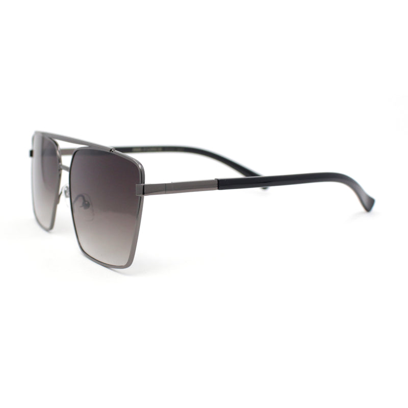 Mens Air Force Officer Metal Rim Rectangle Cop Sunglasses