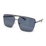 Mens Air Force Officer Metal Rim Rectangle Cop Sunglasses