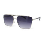 Mens Air Force Officer Metal Rim Rectangle Cop Sunglasses