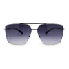 Mens Air Force Officer Metal Rim Rectangle Cop Sunglasses