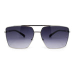 Mens Air Force Officer Metal Rim Rectangle Cop Sunglasses