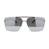 Mens Air Force Officer Metal Rim Rectangle Cop Sunglasses