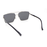 Mens Air Force Officer Metal Rim Rectangle Cop Sunglasses