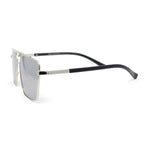 Mens Air Force Officer Metal Rim Rectangle Cop Sunglasses