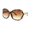 Womens Jumping Leopard Jewel Hinge Thick Butterfly Sunglasses