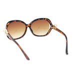 Womens Jumping Leopard Jewel Hinge Thick Butterfly Sunglasses