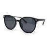 Mens Polarized Hipster Round Horn Rim Plastic Sunglasses