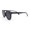 Mens Polarized Hipster Round Horn Rim Plastic Sunglasses