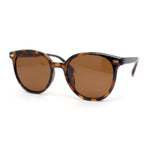 Mens Polarized Hipster Round Horn Rim Plastic Sunglasses