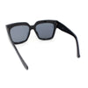 Womens Oversize Inset Lens Horn Rim Plastic Rectangle Sunglasses