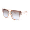 Womens Oversize Inset Lens Horn Rim Plastic Rectangle Sunglasses