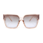 Womens Oversize Inset Lens Horn Rim Plastic Rectangle Sunglasses