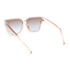 Womens Oversize Inset Lens Horn Rim Plastic Rectangle Sunglasses