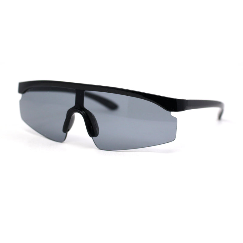 Kids Child Size Trendy Flat Top Shield Plastic Sport Sunglasses