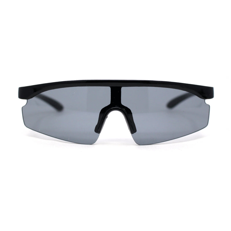 Kids Child Size Trendy Flat Top Shield Plastic Sport Sunglasses