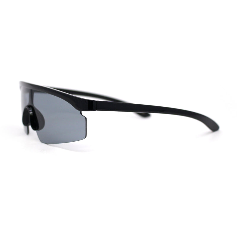 Kids Child Size Trendy Flat Top Shield Plastic Sport Sunglasses