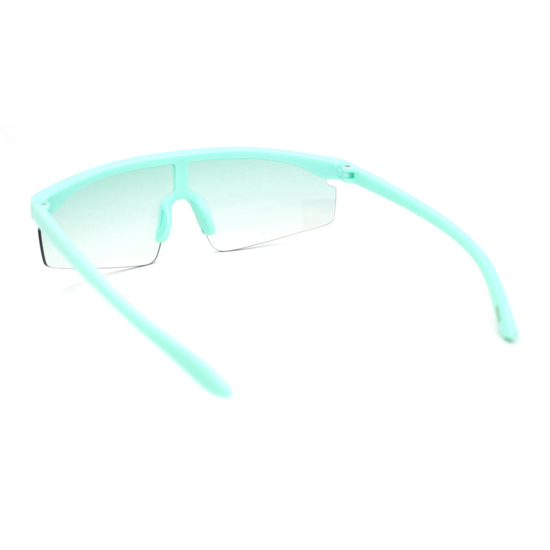 Kids Child Size Trendy Flat Top Shield Plastic Sport Sunglasses