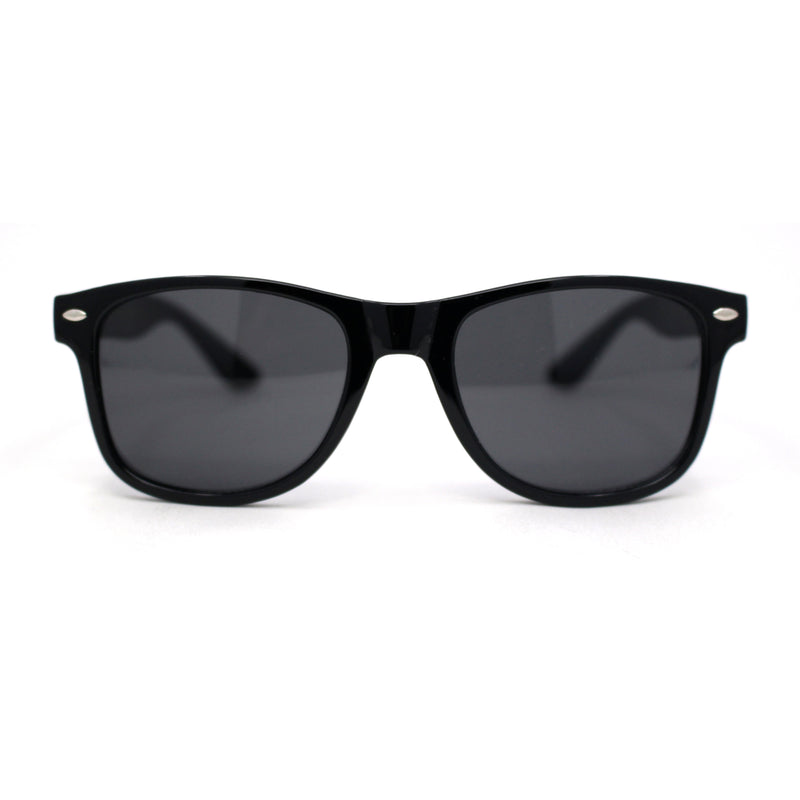 Boys Child Size All Black Classic Iconic Horn Rim Plastic Sunglasses