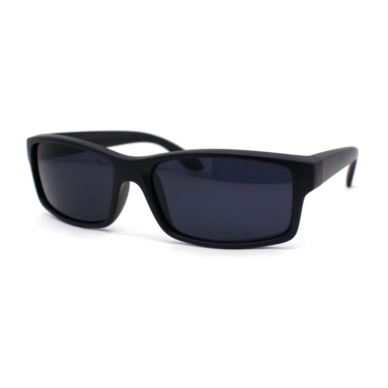 All Black Timeless Classic Narrow Rectangle Dad Shade Sunglasses