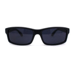 All Black Timeless Classic Narrow Rectangle Dad Shade Sunglasses