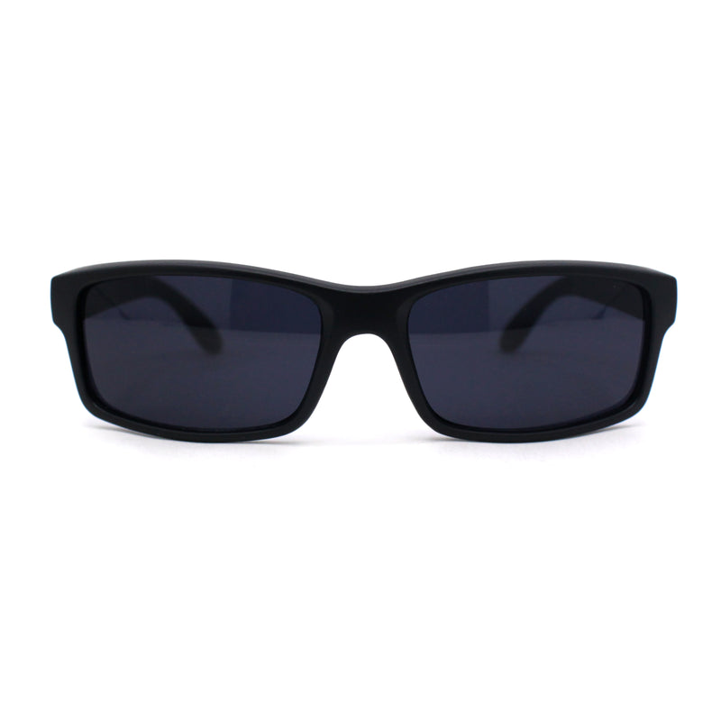 All Black Timeless Classic Narrow Rectangle Dad Shade Sunglasses