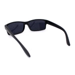 All Black Timeless Classic Narrow Rectangle Dad Shade Sunglasses