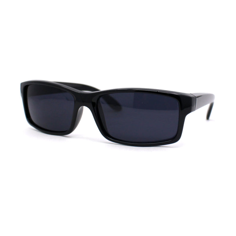 All Black Timeless Classic Narrow Rectangle Dad Shade Sunglasses