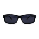 All Black Timeless Classic Narrow Rectangle Dad Shade Sunglasses