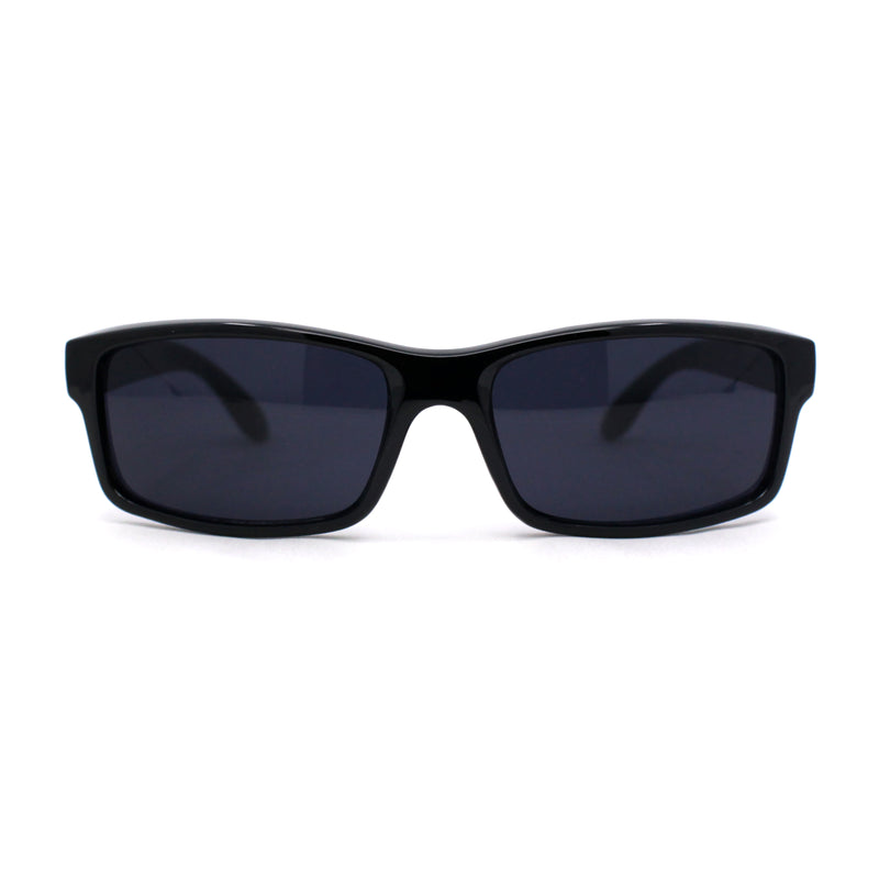 All Black Timeless Classic Narrow Rectangle Dad Shade Sunglasses