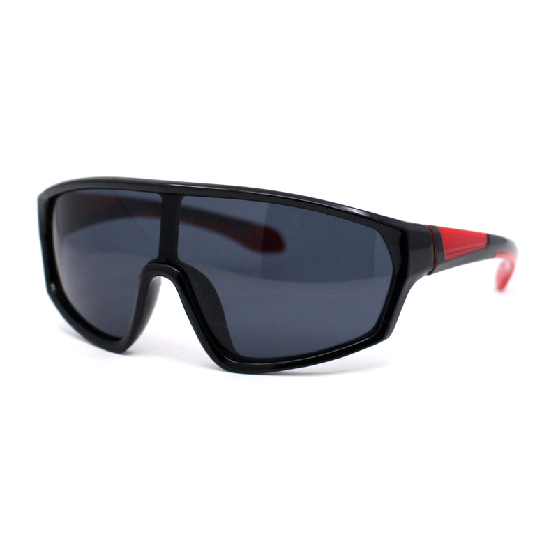 Boys Child Size Mirror Lens Wrap Shield Sport Plastic Sunglasses